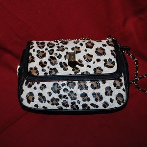 PRICE REDUCED - Betsey Johnson Quilted Leopard Flap Bag - EUC
